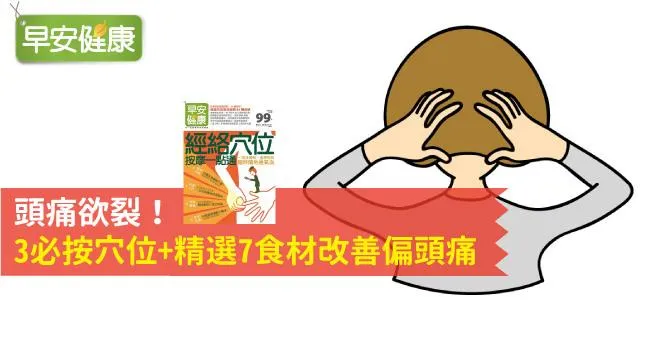頭痛欲裂！3必按穴位+精選7食材改善偏頭痛
