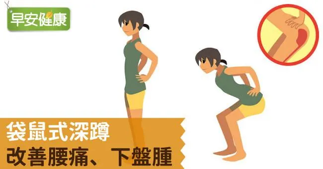 袋鼠式深蹲，改善腰痛、下盤腫