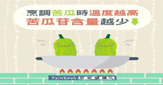 烹調苦瓜時溫度越高，苦瓜苷含量愈少