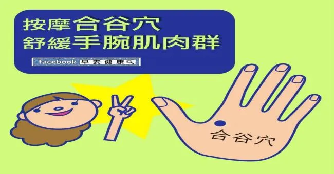 按摩合谷穴，舒緩手腕肌肉群