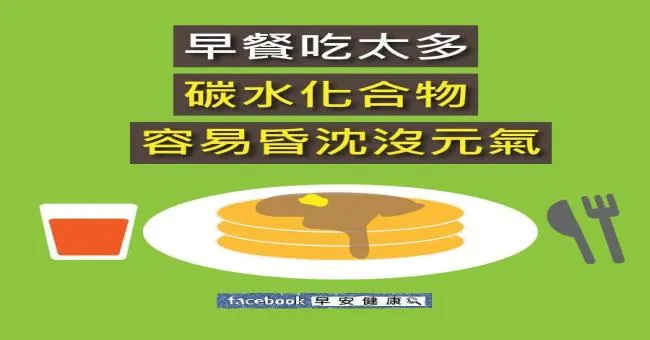 早餐吃太多碳水化合物，容易昏沈沒元氣