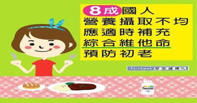 8成國人營養攝取不均，應適時補充綜合維他命，預防初老