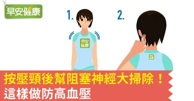 按壓頸後幫阻塞神經大掃除！這樣做防高血壓