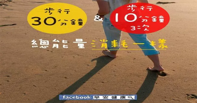 步行30分鐘跟步行10分鐘3次，總能量消耗一樣