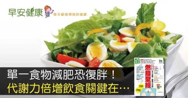 單一食物減肥恐復胖！代謝力倍增飲食關鍵在…