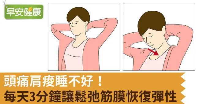 頭痛肩痠睡不好！每天3分鐘讓鬆弛筋膜恢復彈性