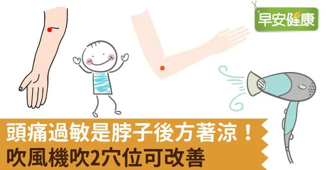 頭痛過敏是脖子後方著涼！吹風機吹2穴位可改善