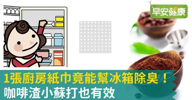 1張廚房紙巾竟能幫冰箱除臭！咖啡渣小蘇打也有效
