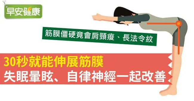 30秒就能伸展筋膜，失眠暈眩、自律神經一起改善