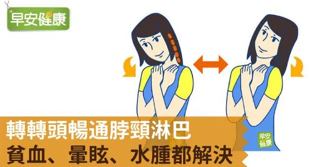 轉轉頭暢通脖頸淋巴，貧血、暈眩、水腫都解決