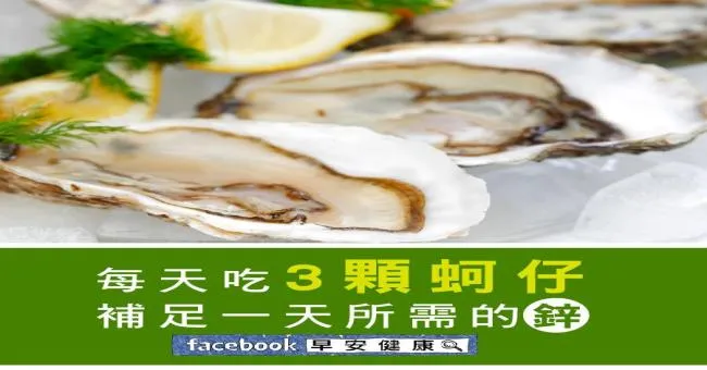 每天吃3顆蚵仔，補足一天所需的鋅