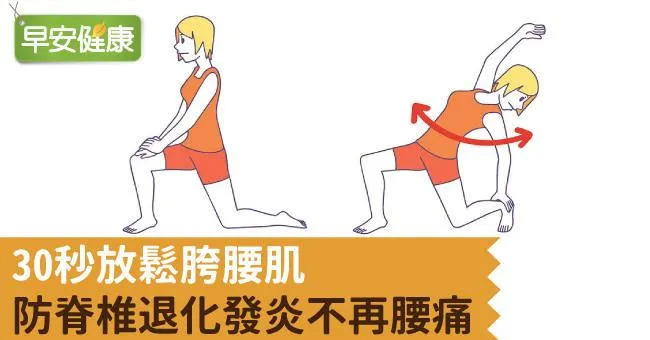 30秒放鬆胯腰肌，防脊椎退化發炎不再腰痛