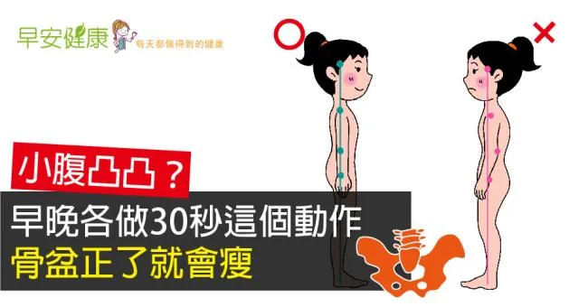 小腹凸凸？早晚各做30秒這個動作，骨盆正了就會瘦