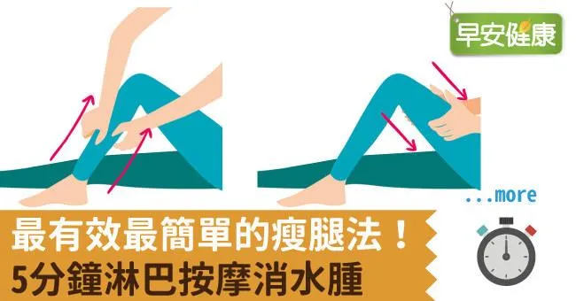 最有效最簡單的瘦腿法！5分鐘淋巴按摩消水腫