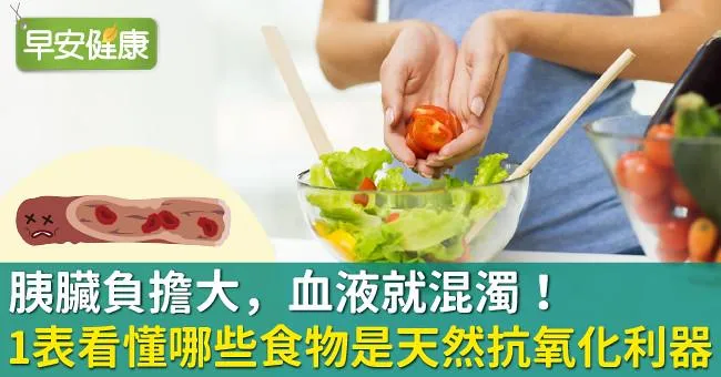 胰臟負擔大，血液就混濁！1表看懂哪些食物是天然抗氧化利器