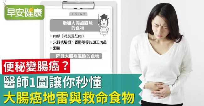 便秘變腸癌？醫師1圖讓你秒懂大腸癌地雷與救命食物！