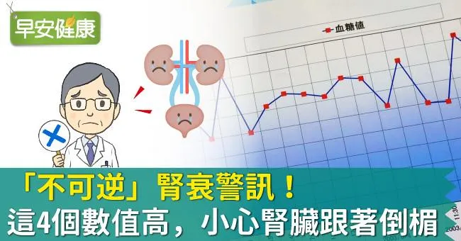 「不可逆」腎衰警訊！這4個數值高，小心腎臟跟著倒楣！