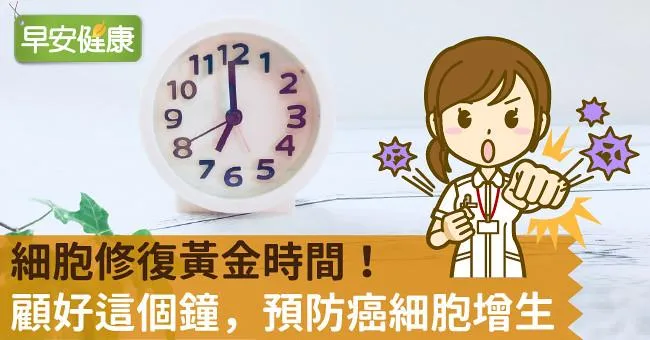 細胞修復黃金時間！顧好這個鐘，預防癌細胞增生