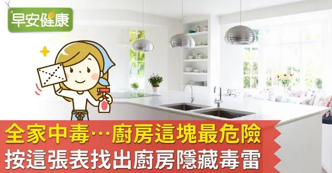 全家中毒…廚房這塊最危險！按這張表找出廚房隱藏毒雷