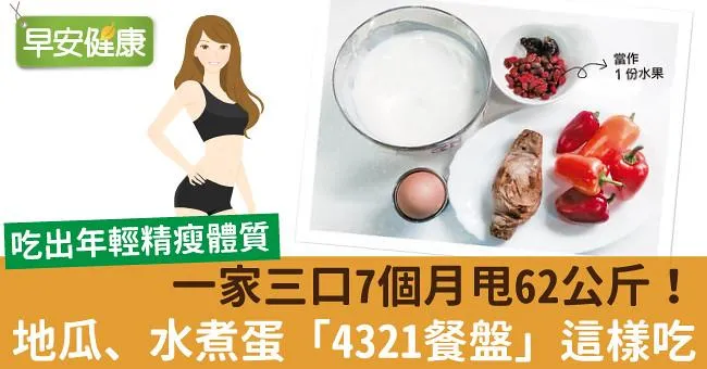 一家三口7個月甩62公斤！地瓜、水煮蛋「4321餐盤」這樣吃