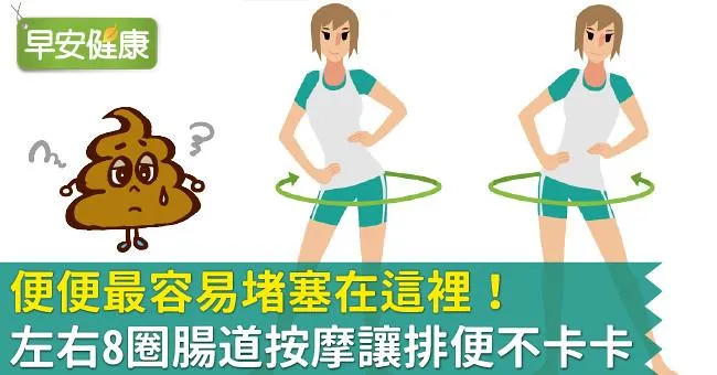 便便最容易堵塞在這裡！左右8圈腸道按摩讓排便不卡卡