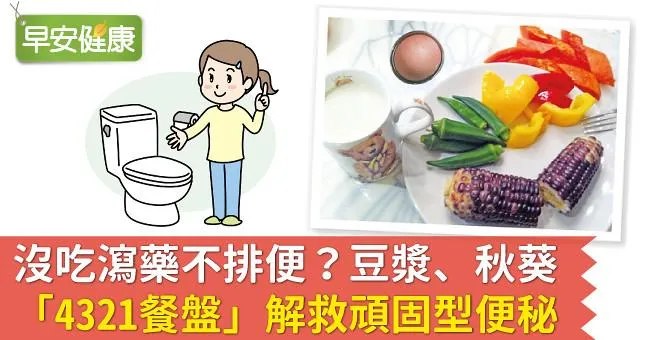 沒吃瀉藥不排便？豆漿、秋葵「4321餐盤」解救頑固型便秘