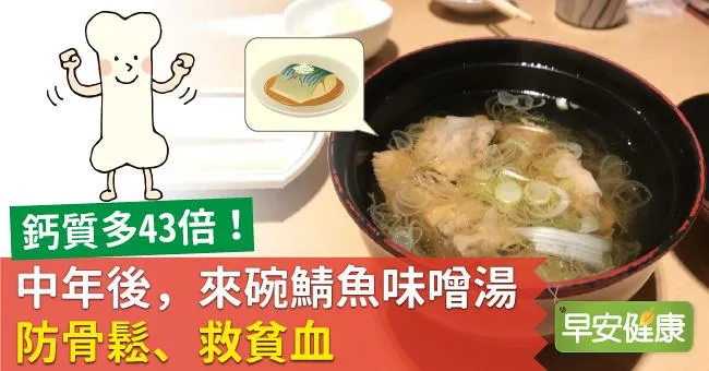 鈣質多43倍！中年後，來碗鯖魚味噌湯防骨鬆、救貧血
