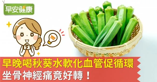 早晚喝秋葵水軟化血管促循環，坐骨神經痛竟好轉！