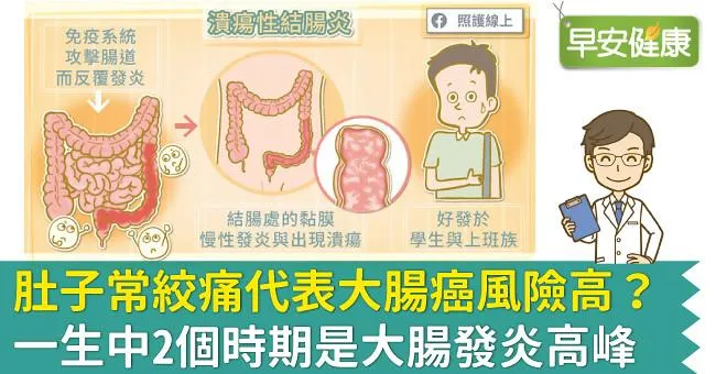 肚子常絞痛代表大腸癌風險高？一生中2個時期是大腸發炎高峰