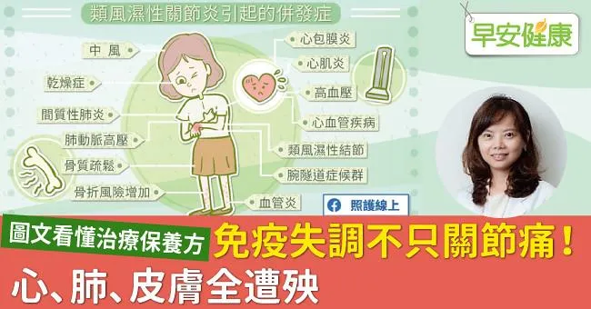 免疫失調不只關節痛！心、肺、皮膚全遭殃