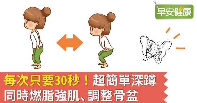 每次只要30秒！超簡單深蹲同時燃脂強肌、調整骨盆