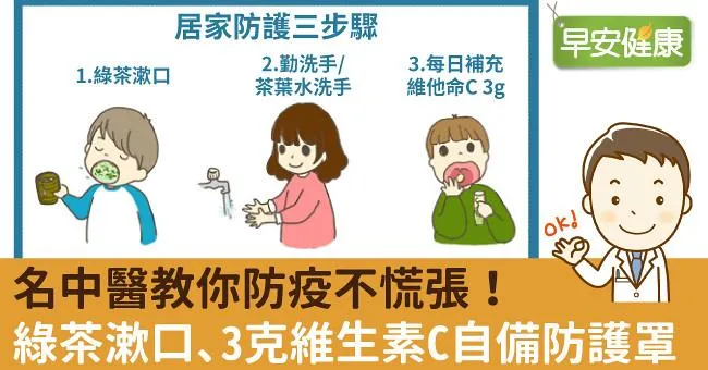 名中醫教你防疫不慌張！綠茶漱口、3克維生素C自備防護罩