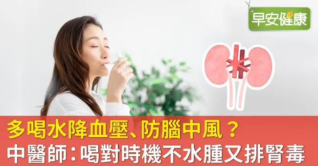 多喝水降血壓、防腦中風？中醫師：喝對時機不水腫又排腎毒