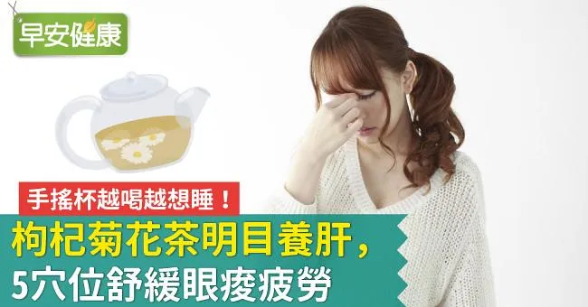 手搖杯越喝越想睡！枸杞菊花茶明目養肝，5穴位舒緩眼痠疲勞