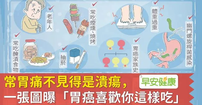 常胃痛不見得是潰瘍，一張圖曝「胃癌喜歡你這樣吃」