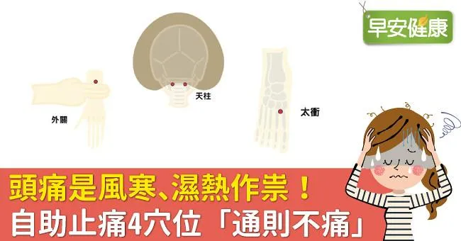 頭痛是風寒、濕熱作祟！自助止痛4穴位「通則不痛」