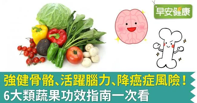 強健骨骼、活躍腦力、降癌症風險！6大類蔬果功效指南一次看