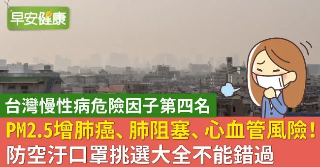 PM2.5增肺癌、肺阻塞、心血管風險！防空汙口罩挑選大全不能錯過