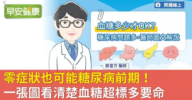 零症狀也可能糖尿病前期！一張圖看清楚血糖超標多要命