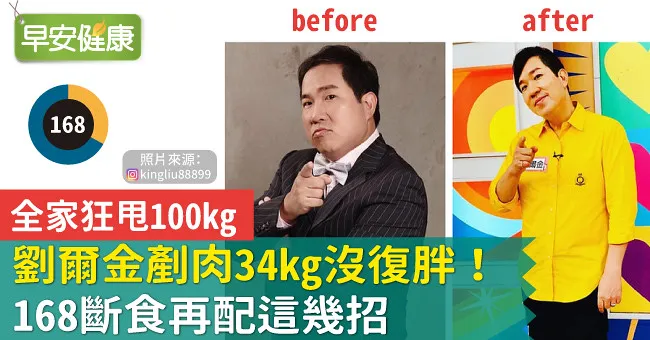 劉爾金剷肉34kg沒復胖！168斷食再配這幾招，全家狂甩100kg