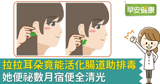 拉拉耳朵竟能活化腸道助排毒，她便祕數月宿便全清光