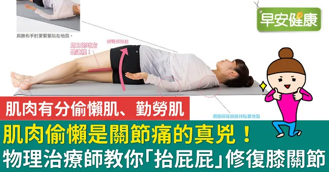 肌肉偷懶是關節痛的真兇！物理治療師教你「抬屁屁」修復膝關節