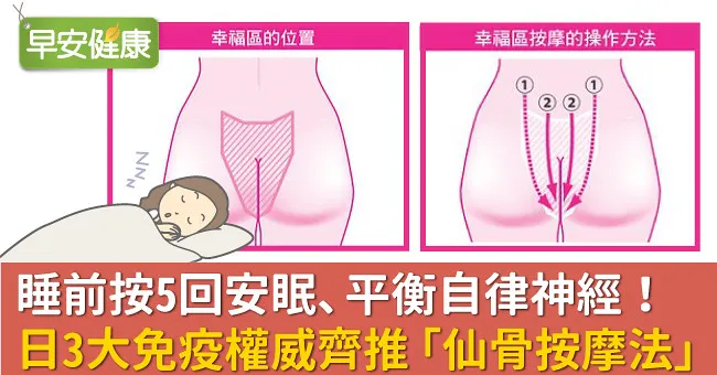 睡前按5回安眠、平衡自律神經！日3大免疫權威齊推「仙骨按摩法」