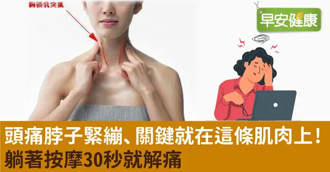 頭痛脖子緊繃、關鍵就在這條肌肉上？躺著按摩30秒就解痛