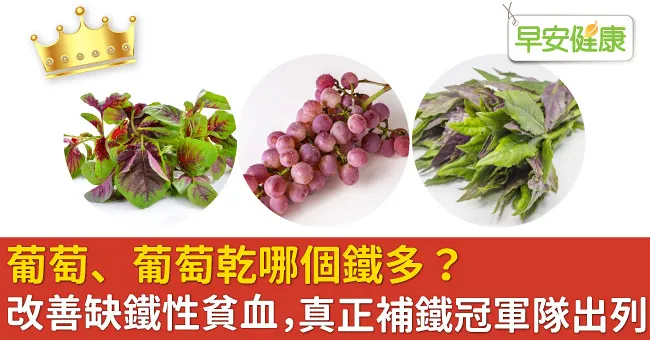 葡萄、葡萄乾哪個鐵多？改善缺鐵性貧血，真正補鐵冠軍隊出列