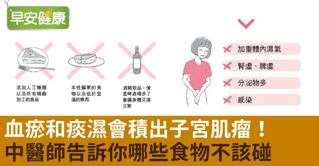 血瘀和痰濕會積出子宮肌瘤！中醫師告訴你哪些食物不該碰