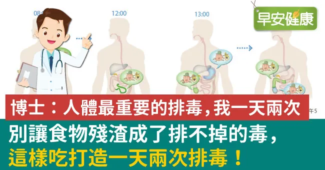 別讓食物殘渣成了排不掉的毒，這樣吃打造一天兩次排毒！