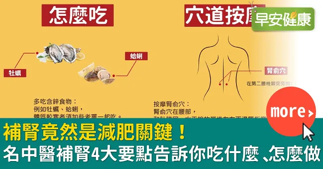 補腎竟然是減肥關鍵！名中醫補腎4大要點告訴你吃什麼、怎麼做