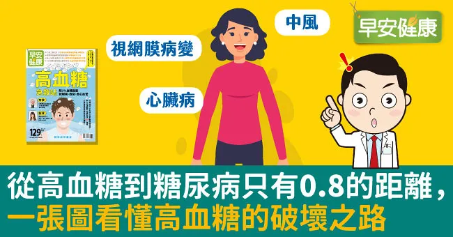 從高血糖到糖尿病只有0.8的距離，一張圖看懂高血糖的破壞之路