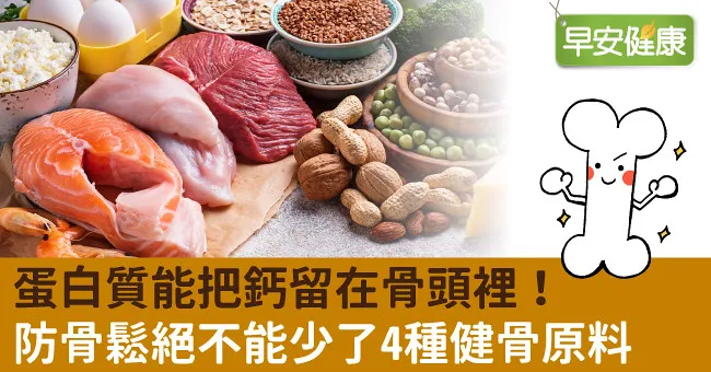 蛋白質能把鈣留在骨頭裡！防骨鬆絕不能少了4種健骨原料